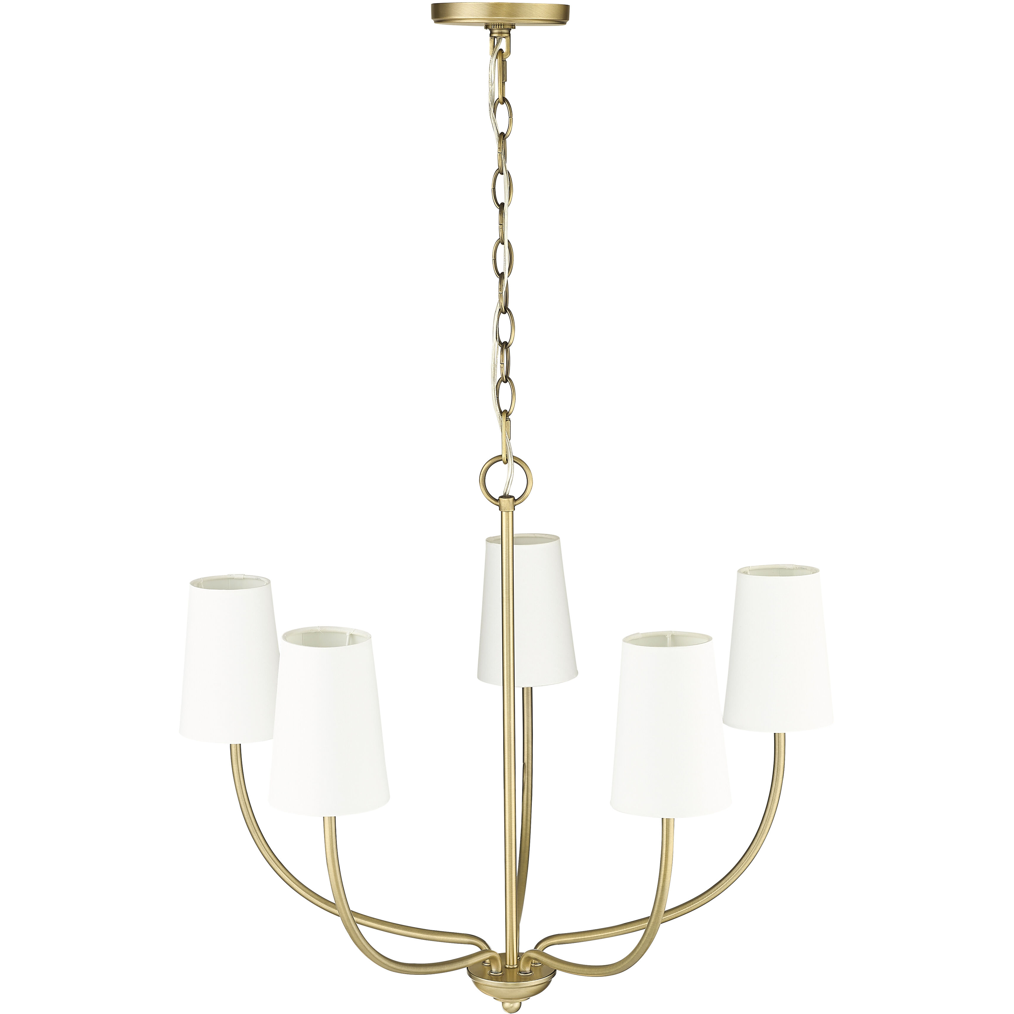 Kandor 5 Light 26 inch Vintage Brass Chandelier Ceiling Light